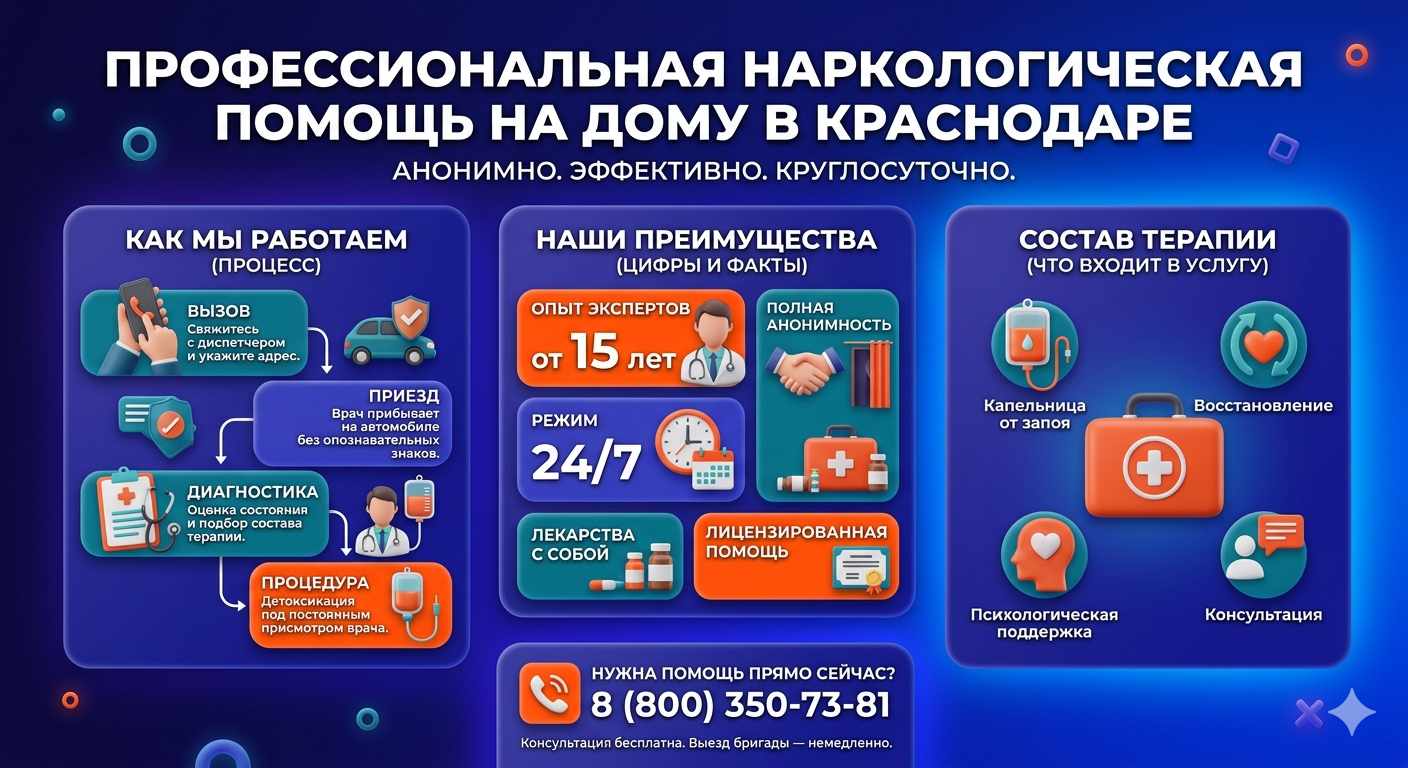 Инфографика о принципах лечения алкоголизма на дому в Ясиноватой: этапы вызова нарколога, преимущества анонимной детоксикации и состав медицинской помощи.